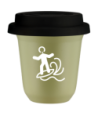Kubek pistacjowy 150 ml, WINDSURFING (bialy) z pokrywka czarna kubek termiczny na kawe | 70,00 zł