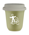 Kubek pistacjowy 150 ml, WINDSURFING (bialy) z pokrywka biala kubek termiczny na kawe | 70,00 zł
