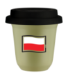 Kubek pistacjowy 150 ml, FLAGA POLSKI z pokrywka czarna kubek termiczny na kawe | 75,00 zł