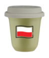 Kubek pistacjowy 150 ml, FLAGA POLSKI z pokrywka biala kubek termiczny na kawe | 75,00 zł