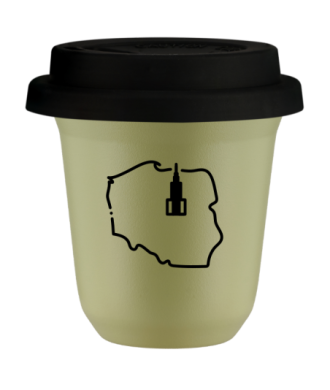Kubek pistacjowy 150 ml, POLSKA (czarny) z pokrywka czarna kubek termiczny na kawe | 75,00 zł