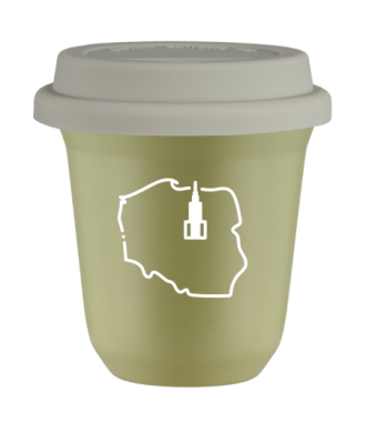 Kubek pistacjowy 150 ml, POLSKA (bialy) z pokrywka biala kubek termiczny na kawe | 75,00 zł