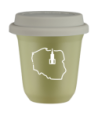 Kubek pistacjowy 150 ml, POLSKA (bialy) z pokrywka biala kubek termiczny na kawe | 75,00 zł