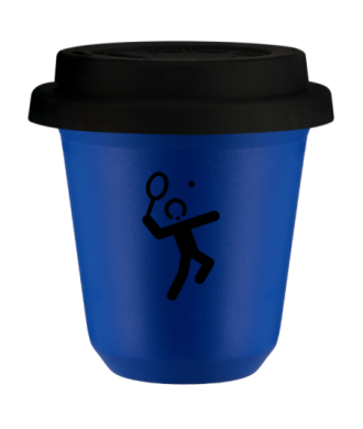 Kubek navy blue 150 ml, TENIS 2 (czarny) z pokrywka czarna kubek termiczny na kawe | 70,00 zł