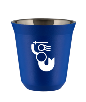 Kubek navy blue 150 ml, WARSZAWSKA SYRENKA (bialy) kubek termiczny na kawe | 65,00 zł