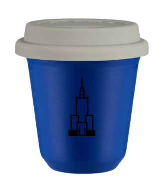 Kubek navy blue 150 ml, PALAC KULTURY I NAUKI z pokrywka biala kubek termiczny na kawe | 70,00 zł