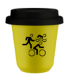 Kubek canary yellow 150 ml, SPORTY z pokrywka czarna kubek termiczny na kawe | 75,00 zł