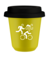 Kubek canary yellow 150 ml, SPORTY (bialy) z pokrywka czarna kubek termiczny na kawe | 75,00 zł