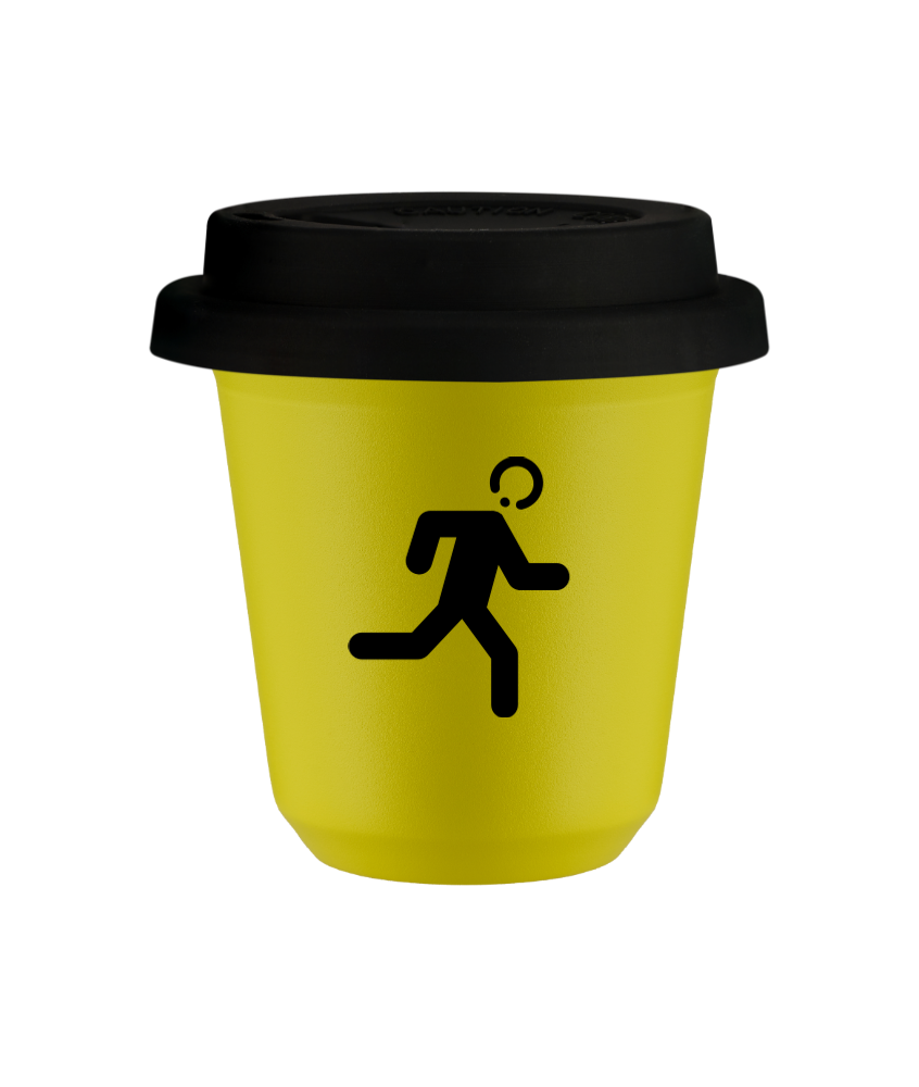Kubek canary yellow 150 ml, BIEGACZ z pokrywka czarna kubek termiczny na kawe | 75,00 zł Kubek canary yellow 150 ml, BIEGACZ z pokrywka czarna kubek termiczny na kawe | 75,00 zł
