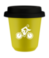 Kubek canary yellow 150 ml, KOLARSTWO 2 (bialy) z pokrywka czarna kubek termiczny na kawe | 75,00 zł