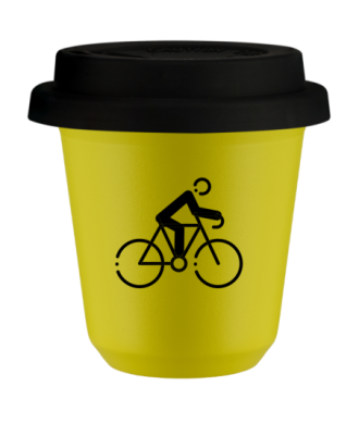 Kubek canary yellow 150 ml, KOLARSTWO 3 z pokrywka czarna
