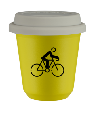 Kubek canary yellow 150 ml, KOLARSTWO 3 z pokrywka biala