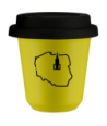 Kubek canary yellow 150 ml, POLSKA z pokrywka czarna kubek termiczny na kawe | 75,00 zł