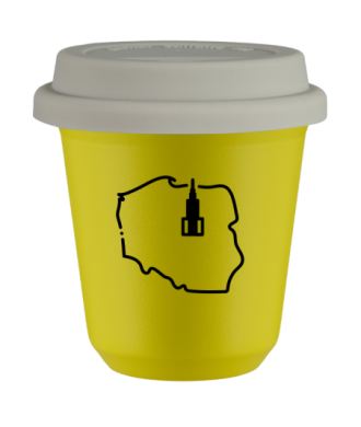 Kubek canary yellow 150 ml, POLSKA z pokrywka biala