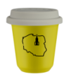 Kubek canary yellow 150 ml, POLSKA z pokrywka biala kubek termiczny na kawe | 75,00 zł