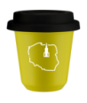 Kubek canary yellow 150 ml, POLSKA (bialy) z pokrywka czarna kubek termiczny na kawe | 75,00 zł