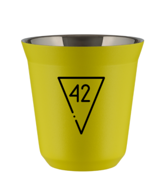 Kubek 150 ml ŻÓŁTY "42 (czarny)" Kubek 150 ml ŻÓŁTY "42 (czarny)"