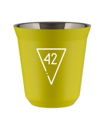 Kubek 150 ml ŻÓŁTY "42 (biały)" Kubek 150 ml ŻÓŁTY "42 (biały)"