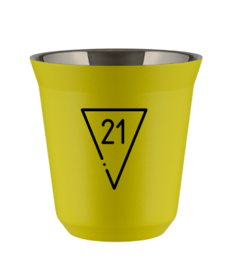Kubek 150 ml ŻÓŁTY "21 (czarny)" Kubek 150 ml ŻÓŁTY "21 (czarny)"