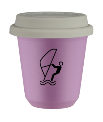Kubek liliowy 150 ml, SPORTY WODNE z pokrywka biala