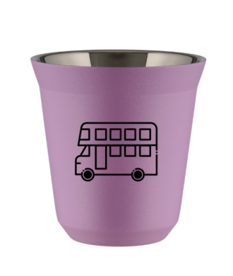 Kubek liliowy 150 ml, AUTOBUS (czarny) kubek termiczny na kawe | 65,00 zł