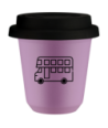 Kubek liliowy 150 ml, AUTOBUS (czarny) z pokrywka czarna kubek termiczny na kawe | 70,00 zł