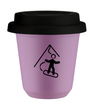 Kubek 150 ml LILIOWY "Snowboard (czarny)", z czarną pokrywką Kubek 150 ml LILIOWY "Snowboard (czarny)", z czarną pokrywką