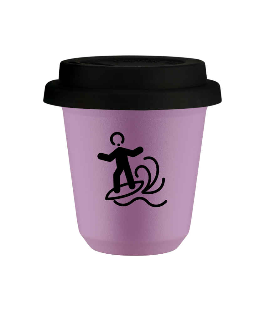 Kubek liliowy 150 ml, WINDSURFING z pokrywka czarna kubek termiczny na kawe | 70,00 zł