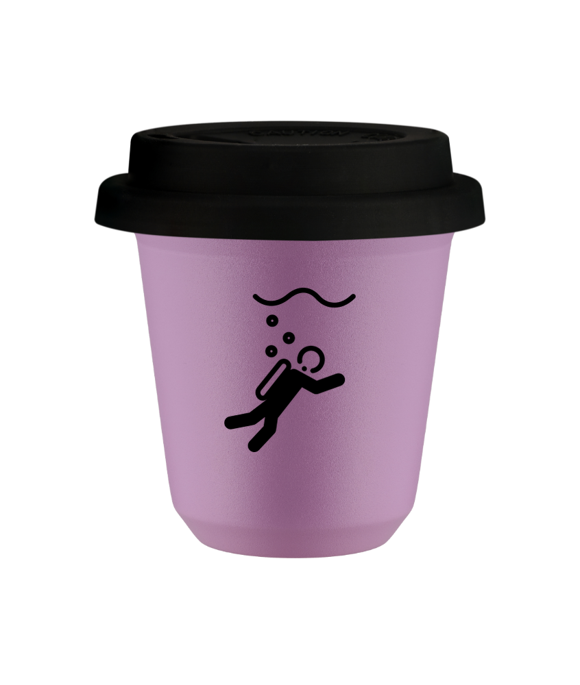 Kubek liliowy 150 ml, NURKOWANIE (czarny) z pokrywka czarna kubek termiczny na kawe | 75,00 zł Kubek liliowy 150 ml, NURKOWANIE (czarny) z pokrywka czarna kubek termiczny na kawe | 75,00 zł
