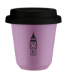 Kubek liliowy 150 ml, BIG BEN z pokrywka czarna kubek termiczny na kawe | 75,00 zł
