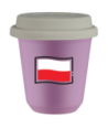 Kubek liliowy 150 ml, FLAGA POLSKI z pokrywka biala kubek termiczny na kawe | 75,00 zł