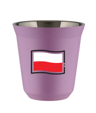 Kubek liliowy 150 ml, FLAGA POLSKI (czarny)