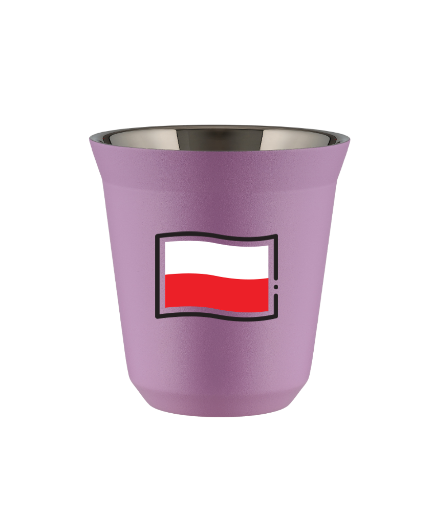 Kubek liliowy 150 ml, FLAGA POLSKI (czarny) kubek termiczny na kawe | 70,00 zł Kubek liliowy 150 ml, FLAGA POLSKI (czarny) kubek termiczny na kawe | 70,00 zł