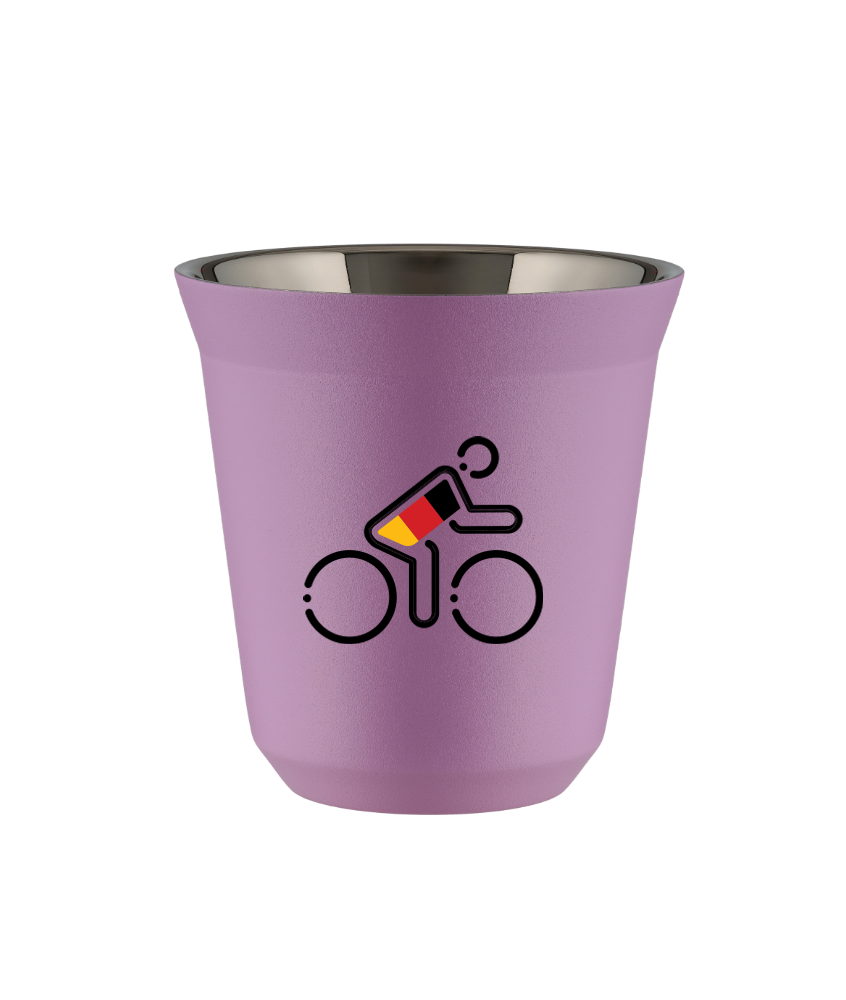 Cup 150 ml LILAC "Cyclist in German colors"