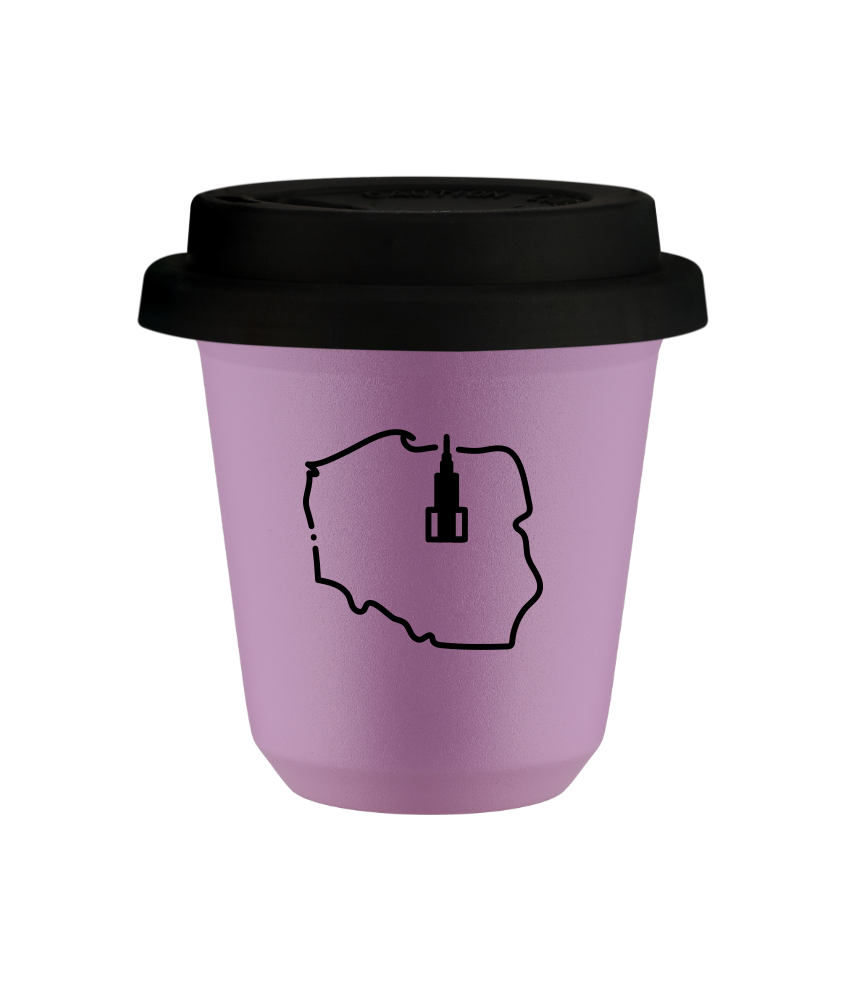 Kubek liliowy 150 ml, POLSKA (czarny) z pokrywka czarna kubek termiczny na kawe | 75,00 zł Kubek liliowy 150 ml, POLSKA (czarny) z pokrywka czarna kubek termiczny na kawe | 75,00 zł