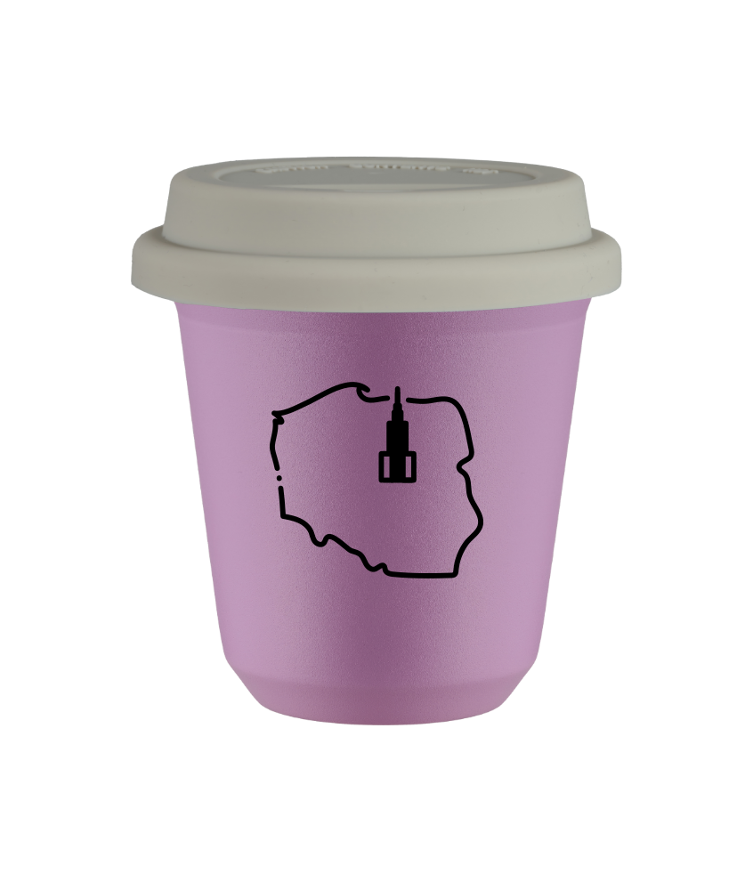 Kubek liliowy 150 ml, POLSKA (czarny) z pokrywka biala kubek termiczny na kawe | 75,00 zł Kubek liliowy 150 ml, POLSKA (czarny) z pokrywka biala kubek termiczny na kawe | 75,00 zł