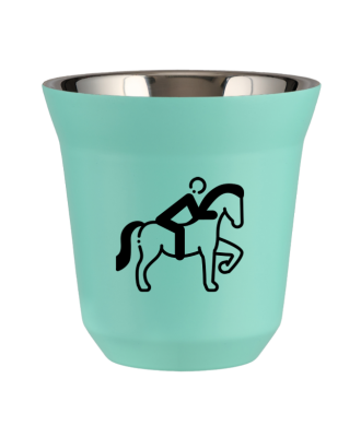 Kubek turkusowy 80 ml, JEŹDZIECTWO 2 (czarny)