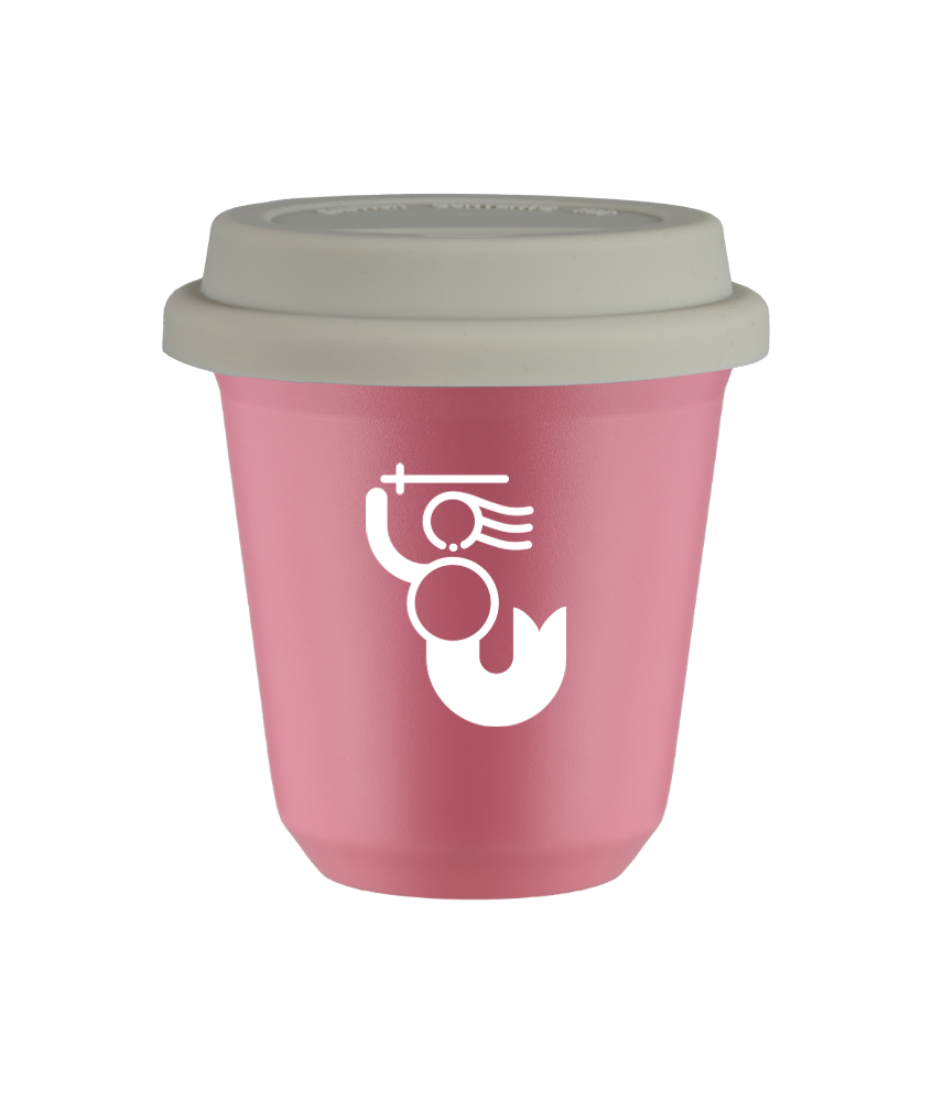 Kubek hot pink 150 ml, WARSZAWSKA SYRENKA (bialy) z pokrywka biala kubek termiczny na kawe | 70,00 zł Kubek hot pink 150 ml, WARSZAWSKA SYRENKA (bialy) z pokrywka biala kubek termiczny na kawe | 70,00 zł