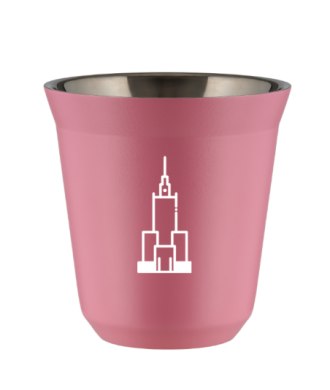 Kubek 150 ml RÓŻOWY "Pałac kultury i nauki (biały)" Kubek 150 ml RÓŻOWY "Pałac kultury i nauki (biały)"