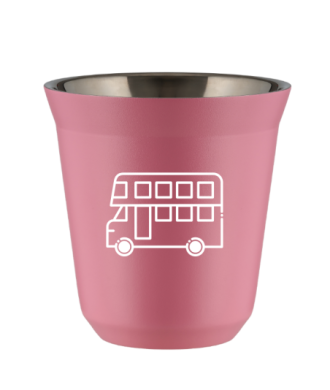 Kubek 150 ml RÓŻOWY "Autobus (biały)" Kubek 150 ml RÓŻOWY "Autobus (biały)"