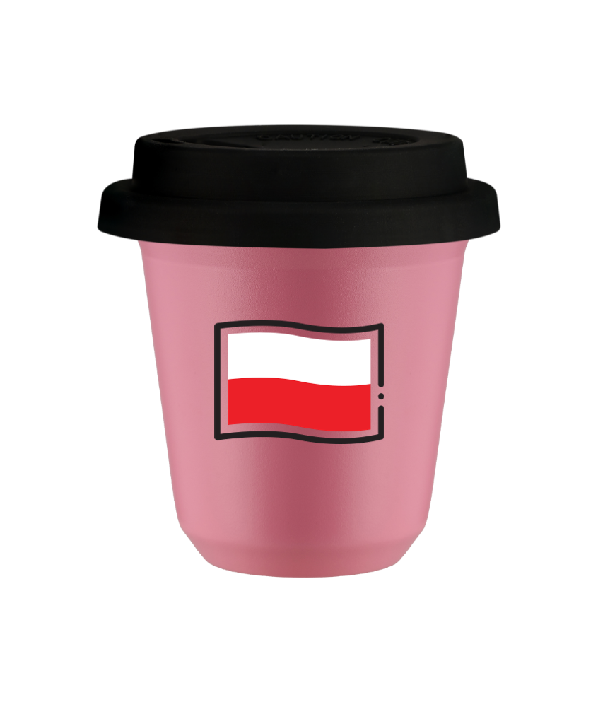Kubek hot pink 150 ml, FLAGA POLSKI z pokrywka czarna kubek termiczny na kawe | 75,00 zł Kubek hot pink 150 ml, FLAGA POLSKI z pokrywka czarna kubek termiczny na kawe | 75,00 zł