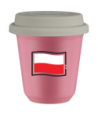 Kubek hot pink 150 ml, FLAGA POLSKI z pokrywka biala kubek termiczny na kawe | 75,00 zł