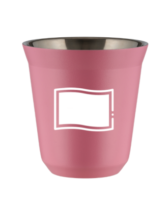 Kubek hot pink 150 ml, FLAGA POLSKI (bialy)