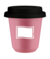 Kubek hot pink 150 ml, FLAGA POLSKI (bialy) z pokrywka czarna kubek termiczny na kawe | 75,00 zł