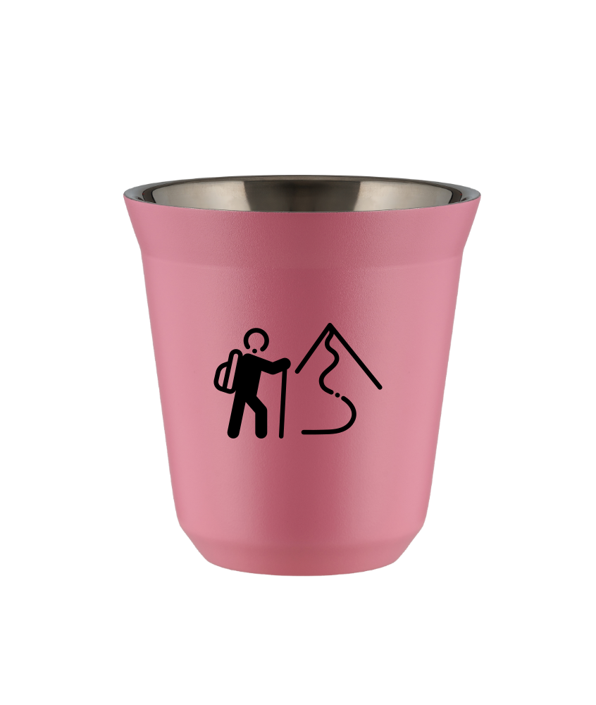 Kubek 150 ml RÓŻOWY "Wspinaczka 2 (czarny)"
