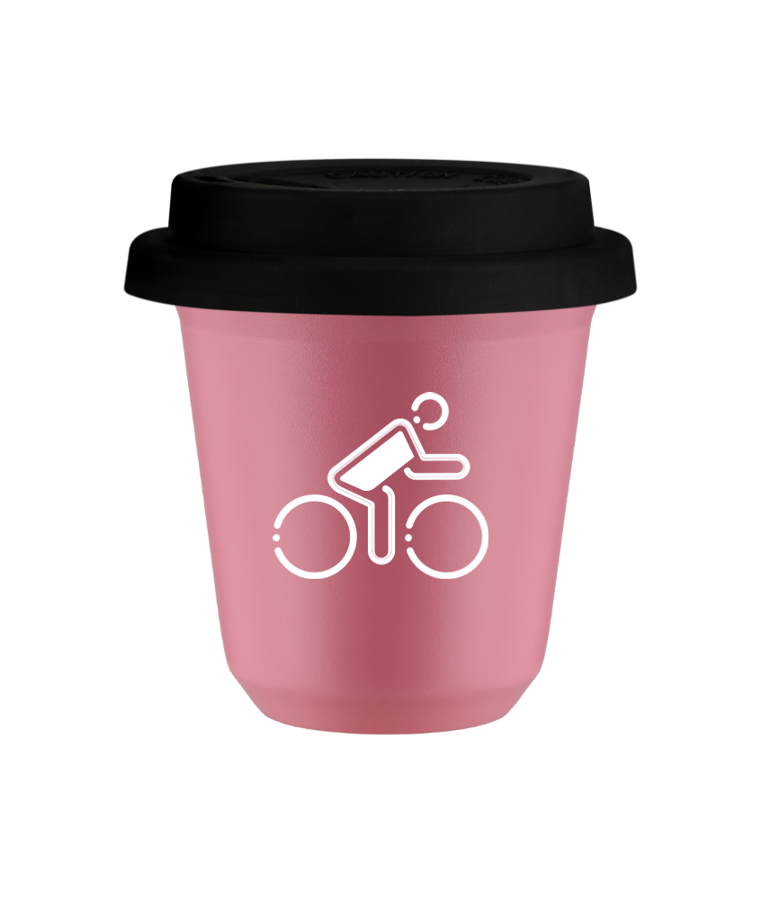 Kubek hot pink 150 ml, KOLARZ W POLSKICH BARWACH (bialy) z pokrywka czarna kubek termiczny na kawe | 75,00 zł Kubek hot pink 150 ml, KOLARZ W POLSKICH BARWACH (bialy) z pokrywka czarna kubek termiczny na kawe | 75,00 zł