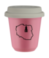 Kubek hot pink 150 ml, POLSKA z pokrywka biala kubek termiczny na kawe | 75,00 zł