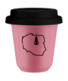 Kubek hot pink 150 ml, POLSKA (czarny) z pokrywka czarna kubek termiczny na kawe | 75,00 zł