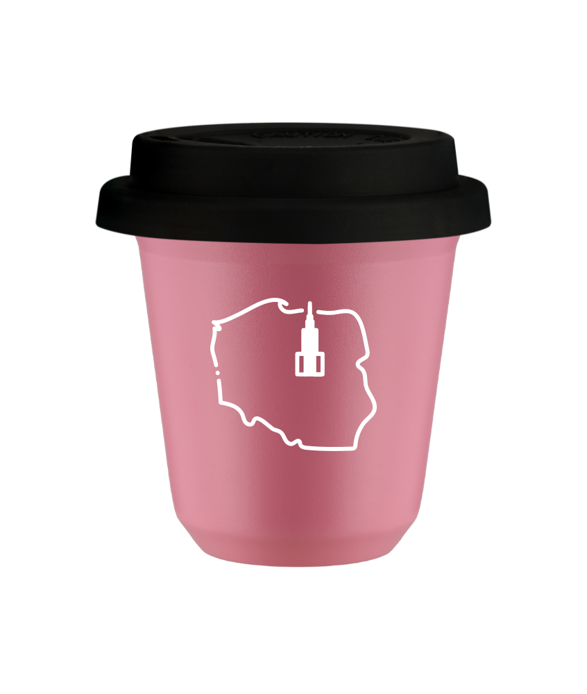 Kubek hot pink 150 ml, POLSKA (bialy) z pokrywka czarna kubek termiczny na kawe | 75,00 zł Kubek hot pink 150 ml, POLSKA (bialy) z pokrywka czarna kubek termiczny na kawe | 75,00 zł