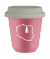 Kubek hot pink 150 ml, POLSKA (bialy) z pokrywka biala kubek termiczny na kawe | 75,00 zł